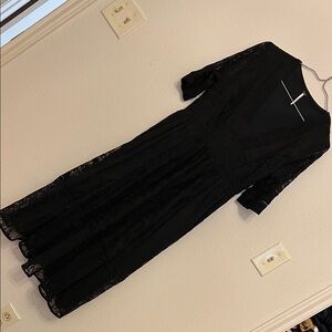 free People Elegant Black Lace Dress